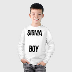 Лонгслив хлопковый детский Сигма, цвет: белый — фото 2