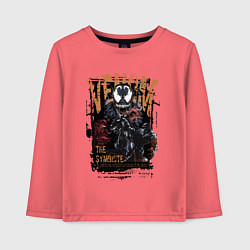 Лонгслив хлопковый детский Веном черный симбиот, цвет: коралловый