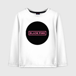 Лонгслив хлопковый детский Blackpink logotype - group of South Korea, цвет: белый