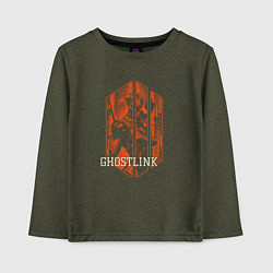 Лонгслив хлопковый детский Цифровой киборг, цвет: меланж-хаки