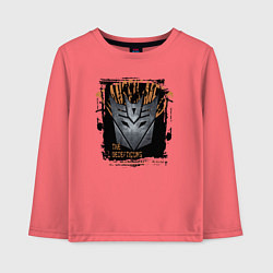 Лонгслив хлопковый детский Трансформеры знак десептиконов, цвет: коралловый