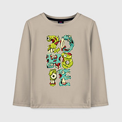 Лонгслив хлопковый детский Зомби, цвет: миндальный