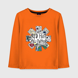 Лонгслив хлопковый детский RHCP - logo with songs, цвет: оранжевый