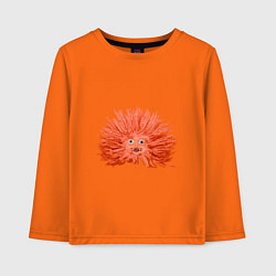 Лонгслив хлопковый детский Сartoon monster fluffy orange, цвет: оранжевый