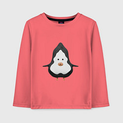 Лонгслив хлопковый детский Cartoon penguin character, цвет: коралловый