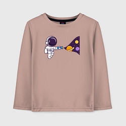 Лонгслив хлопковый детский Космический свет фонарика, цвет: пыльно-розовый