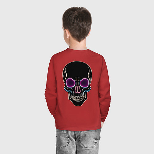 Детский лонгслив Skull black / Красный – фото 4
