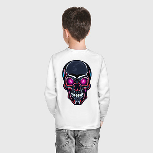 Детский лонгслив Skull хэллоуин / Белый – фото 4