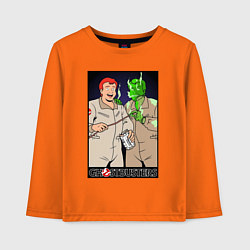 Лонгслив хлопковый детский Ghostbusters - Ray and his clone ghost, цвет: оранжевый