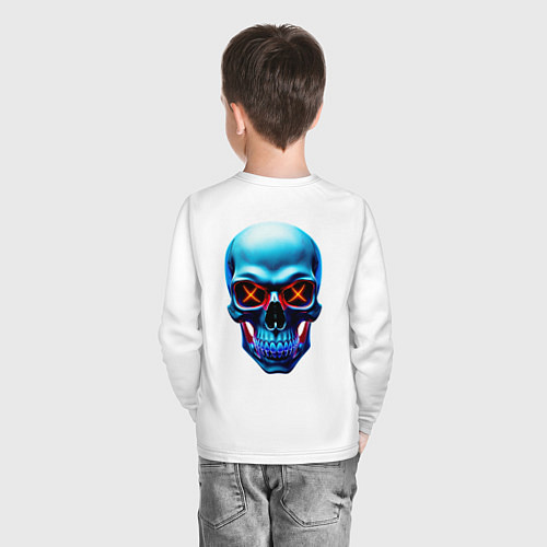 Детский лонгслив Skull хэллоуин / Белый – фото 4