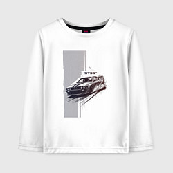 Лонгслив хлопковый детский Спорткар для уличной гонки, цвет: белый