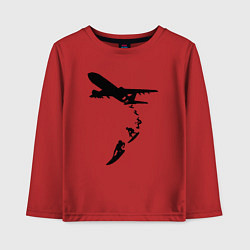 Лонгслив хлопковый детский Surfer plane, цвет: красный