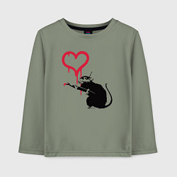 Лонгслив хлопковый детский Rat heart, цвет: авокадо
