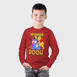 Лонгслив хлопковый детский Winnie Pooh hugs, цвет: красный — фото 2