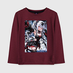 Лонгслив хлопковый детский Jetavie Punishing Gray Raven, цвет: меланж-бордовый