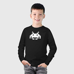 Лонгслив хлопковый детский Space invader, цвет: черный — фото 2