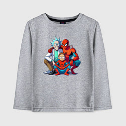 Лонгслив хлопковый детский Spider-Man is Rick and Mortys friend, цвет: меланж