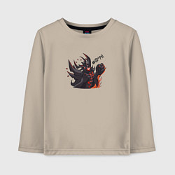 Лонгслив хлопковый детский Главный герой Dota 2, цвет: миндальный