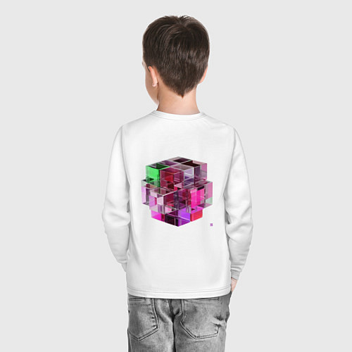 Детский лонгслив Cube / Белый – фото 4