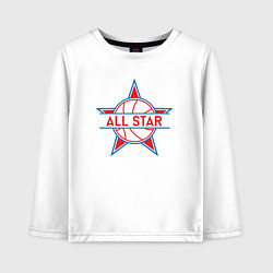 Лонгслив хлопковый детский All-star basketball, цвет: белый