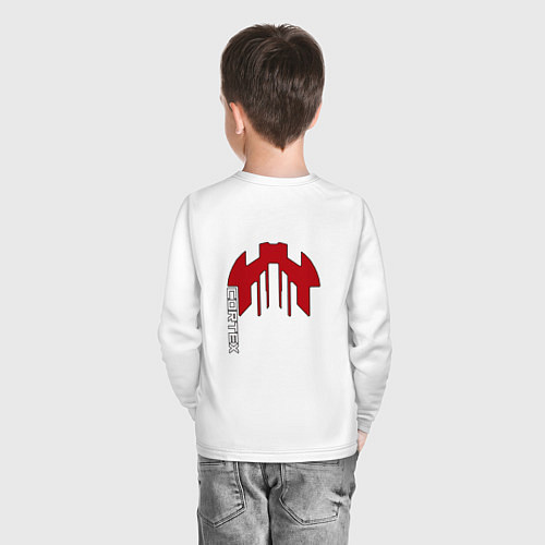 Детский лонгслив Cortex красный чёрная обводка / Белый – фото 4