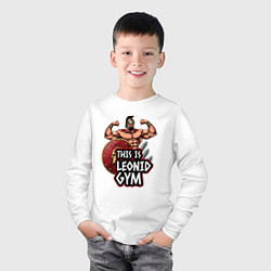 Лонгслив хлопковый детский Leonid gym, цвет: белый — фото 2