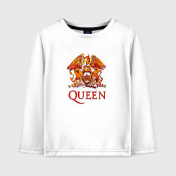 Лонгслив хлопковый детский Эмблема Queen, цвет: белый