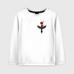 Лонгслив хлопковый детский Night bird, цвет: белый