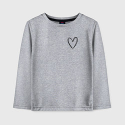 Лонгслив хлопковый детский Сердечко лайнарт минимализм, цвет: меланж