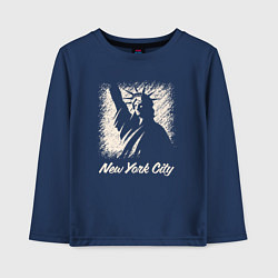 Лонгслив хлопковый детский USA - New York City, цвет: тёмно-синий