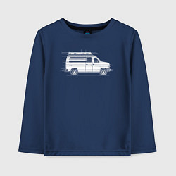 Лонгслив хлопковый детский Машина скорой помощи в движении, цвет: тёмно-синий
