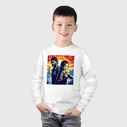 Лонгслив хлопковый детский Ellie and Joel - pop art fantasy, цвет: белый — фото 2