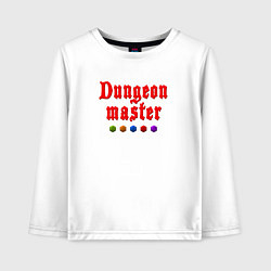 Лонгслив хлопковый детский Данжеон мастер, цвет: белый