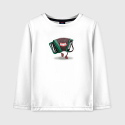 Лонгслив хлопковый детский Мем баян, цвет: белый