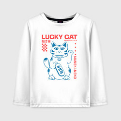 Лонгслив хлопковый детский Maneki neko, цвет: белый