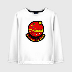 Лонгслив хлопковый детский Добро пожаловать на Марс, цвет: белый