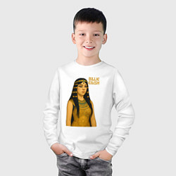 Лонгслив хлопковый детский Билли Айлиш фараон, цвет: белый — фото 2