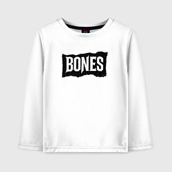 Лонгслив хлопковый детский Bones лого, цвет: белый