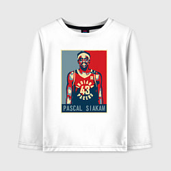 Лонгслив хлопковый детский Pascal Siakam, цвет: белый