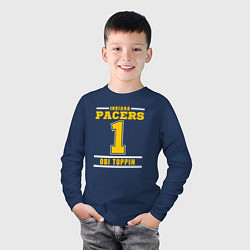 Лонгслив хлопковый детский Pacers - Obi Toppin, цвет: тёмно-синий — фото 2