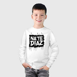 Лонгслив хлопковый детский Найт Диаз граффити, цвет: белый — фото 2