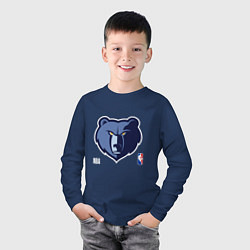 Лонгслив хлопковый детский Memphis Grizzlies - basketball, цвет: тёмно-синий — фото 2