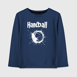 Лонгслив хлопковый детский Гандбольный взрыв белой краски, цвет: тёмно-синий
