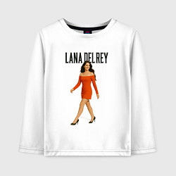 Лонгслив хлопковый детский Lana Del Rey в оранжевом платье, цвет: белый