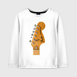 Лонгслив хлопковый детский Guitar Fender Stratocaster, цвет: белый