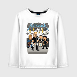 Лонгслив хлопковый детский Металлика мультяшный стиль, цвет: белый
