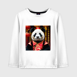 Лонгслив хлопковый детский Императорская панда, цвет: белый