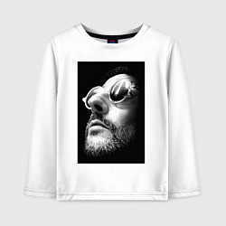 Лонгслив хлопковый детский Леон персонаж, цвет: белый