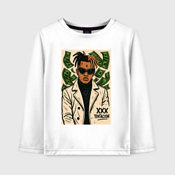 Лонгслив хлопковый детский XXXTentacion и доллары, цвет: белый
