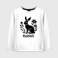 Детский лонгслив Кролик среди цветов